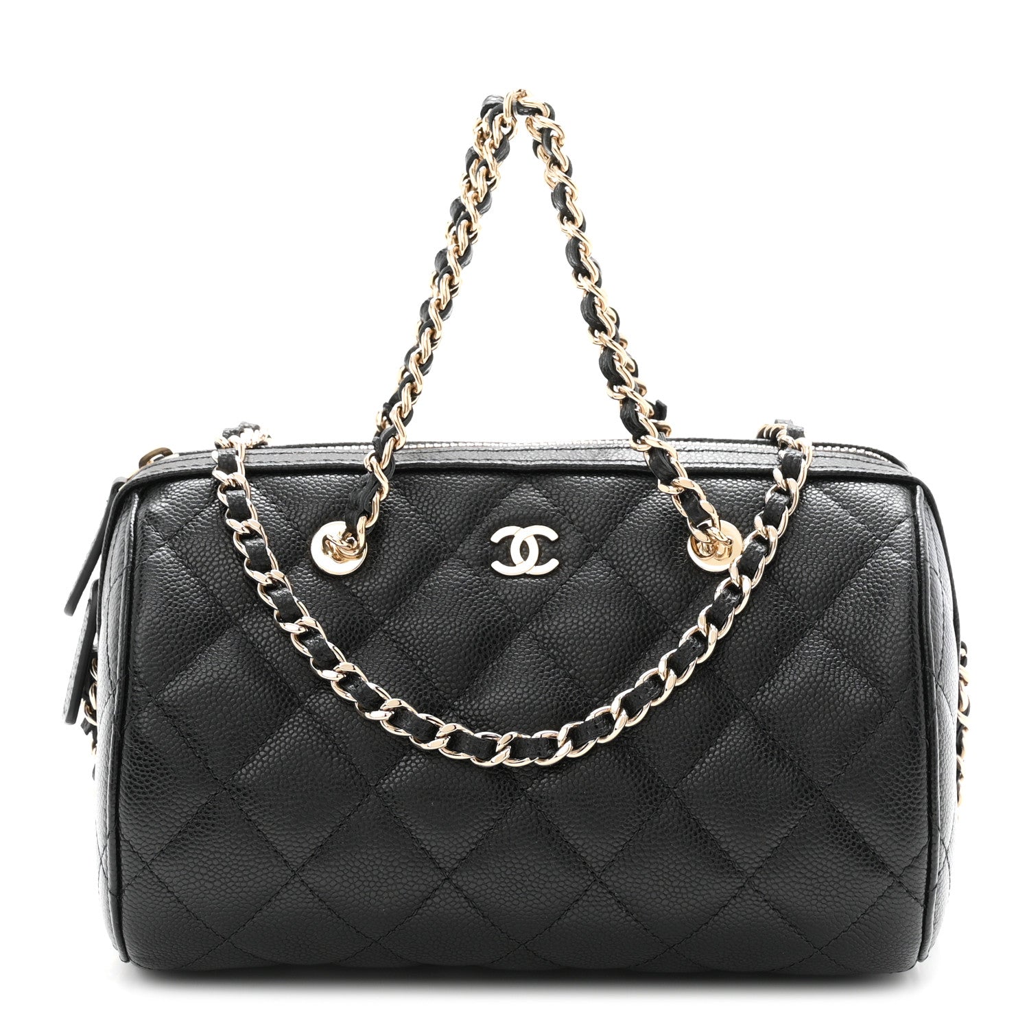 Chanel Caviar Quilted Barrel Clutch With Chain  Black 1 of 10