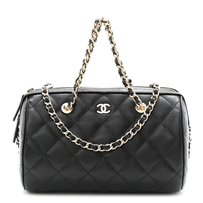 Chanel Caviar Quilted Barrel Clutch With Chain  Black 1 of 10