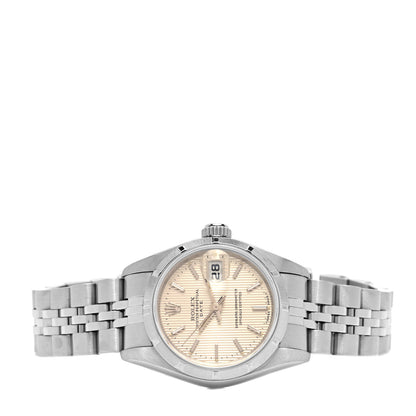 Rolex Stainless Steel 26mm Oyster Perpetual Date Watch Silver Tapestry 69190 2 of 5