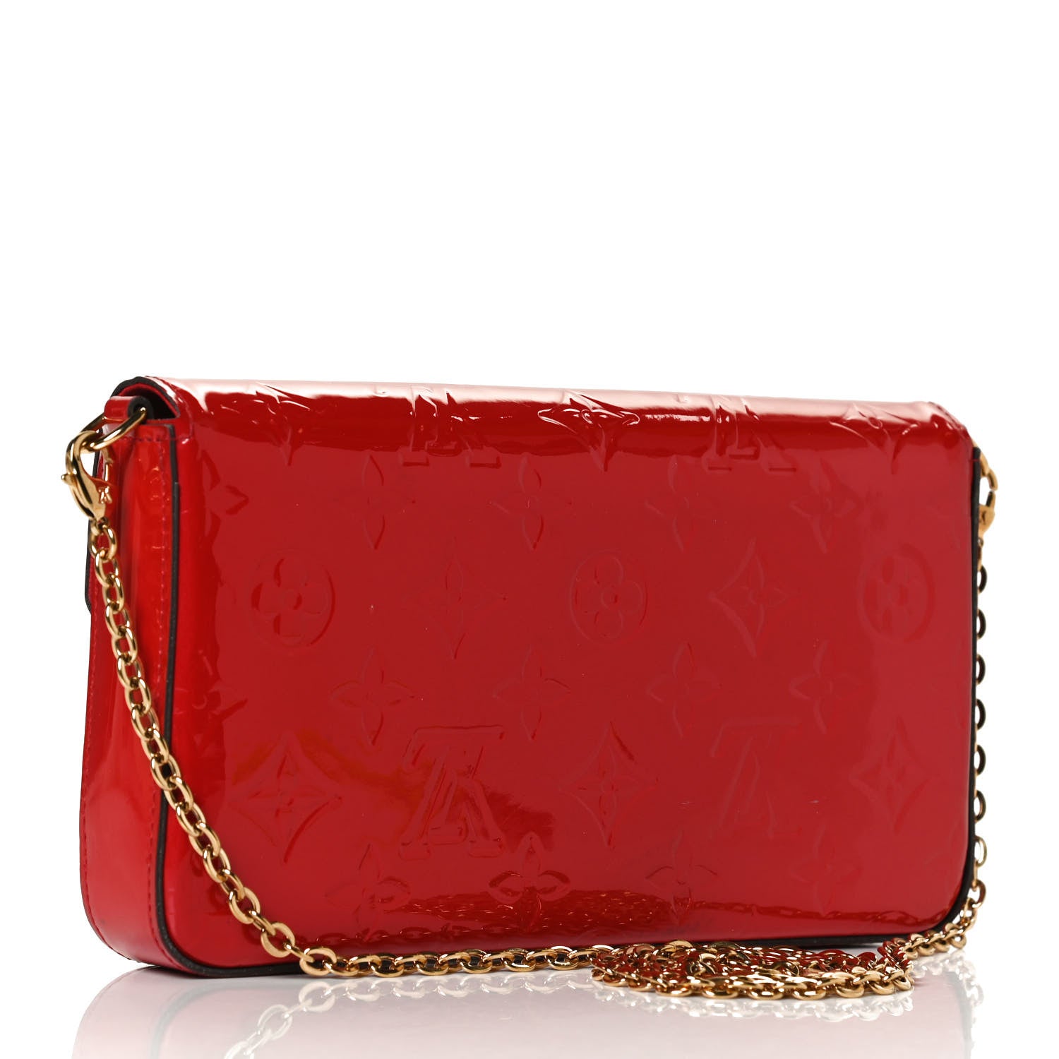Louis Vuitton Vernis Felicie Pochette Chain Wallet Cherry 3 of 15