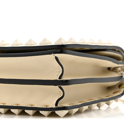 Valentino Garavani Calfskin Lacquer Monochrome Rockstud Wallet On Chain Ivory 11 of 11