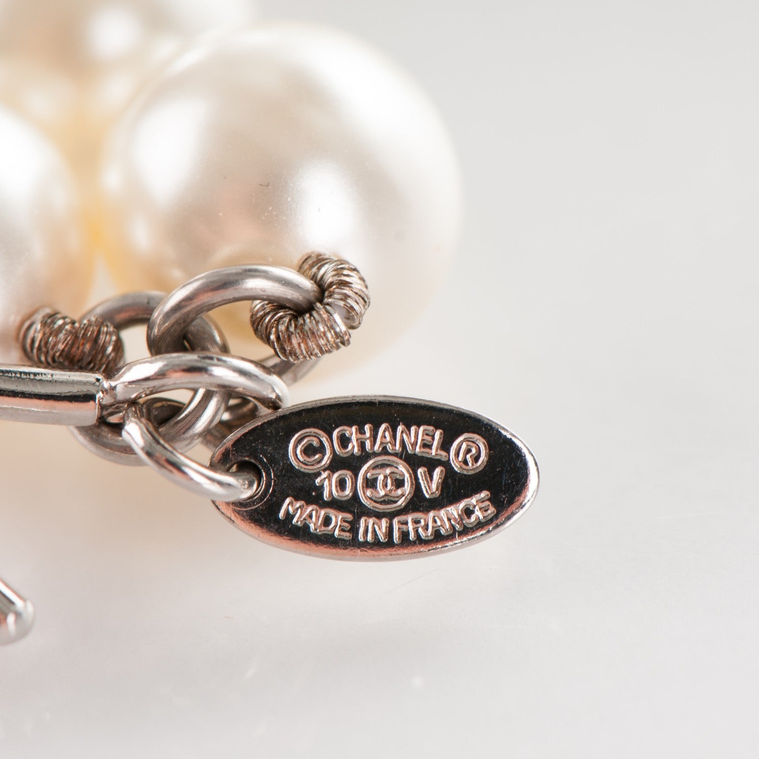 Chanel Pearl CC Double Strand Belt Silver 5 of 5