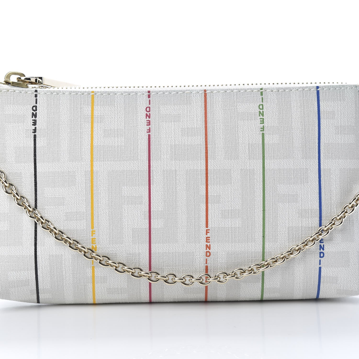 Fendi Zucca Spalmati Stripe Pochette Latte Multicolor 8 of 10