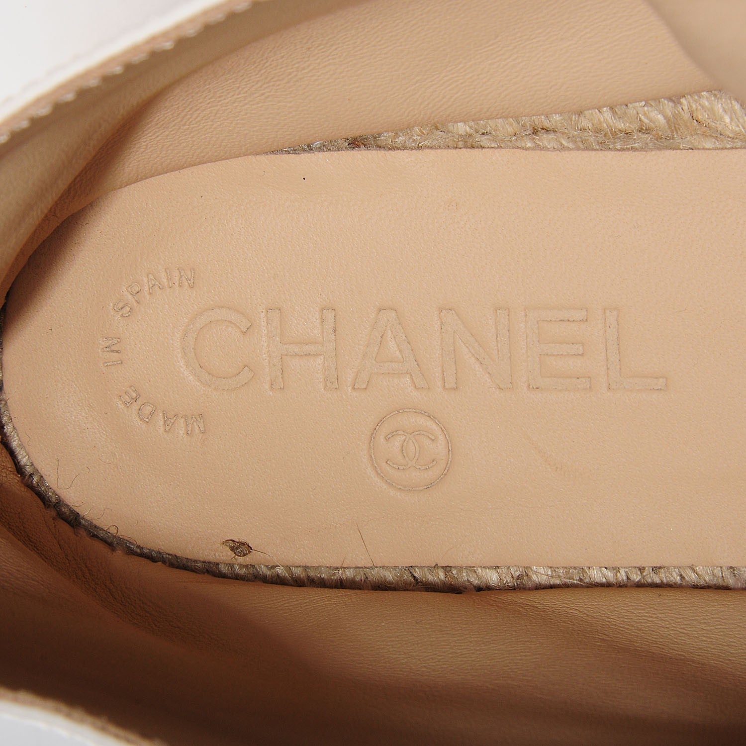 Chanel Lambskin Cap Toe Lace Up Espadrilles 39 White Black 8 of 8