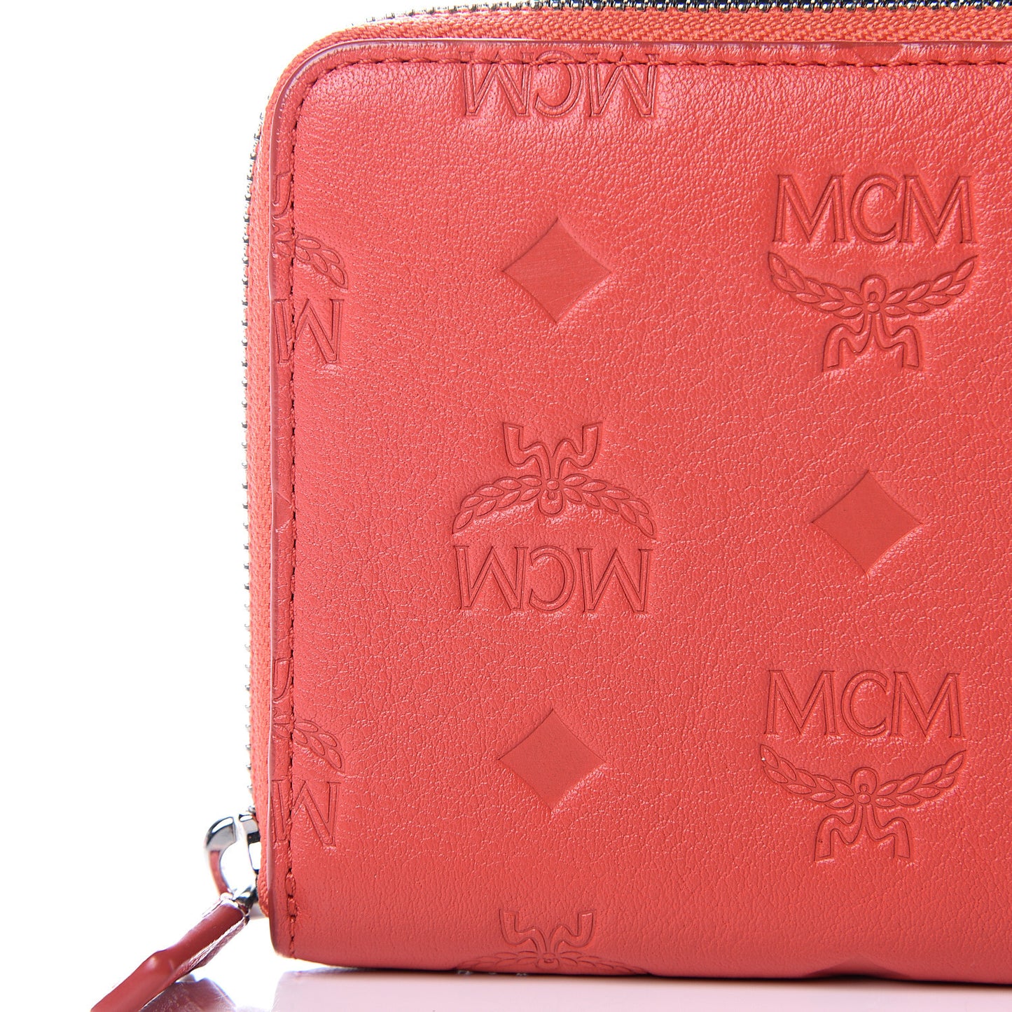Calfskin Ottomar Large Zip Around Wallet Marigold Orange