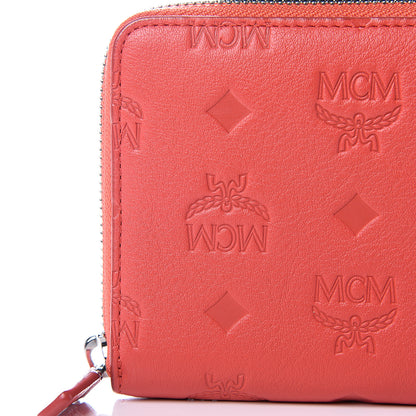 MCM Calfskin Ottomar Large Zip Around Wallet Marigold Orange 9 of 10