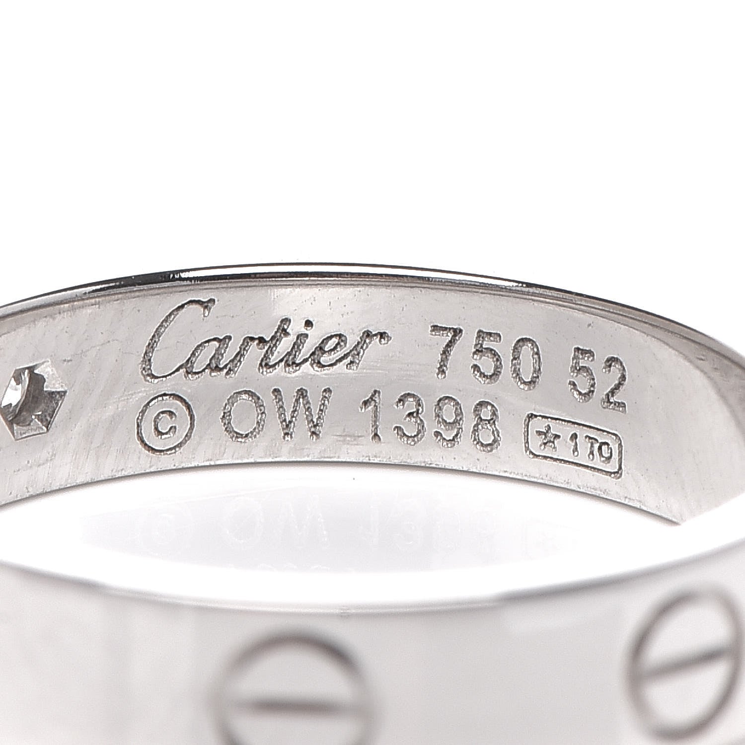 Cartier 18K White Gold Diamond 4mm LOVE Wedding Band Ring 52 6 4 of 4