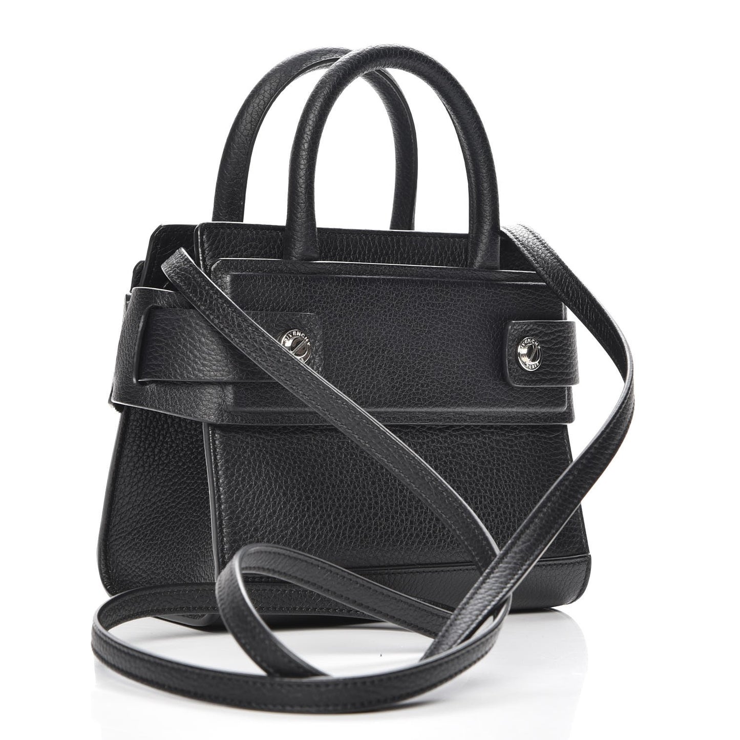 Grained Calfskin Nano Horizon Satchel Black