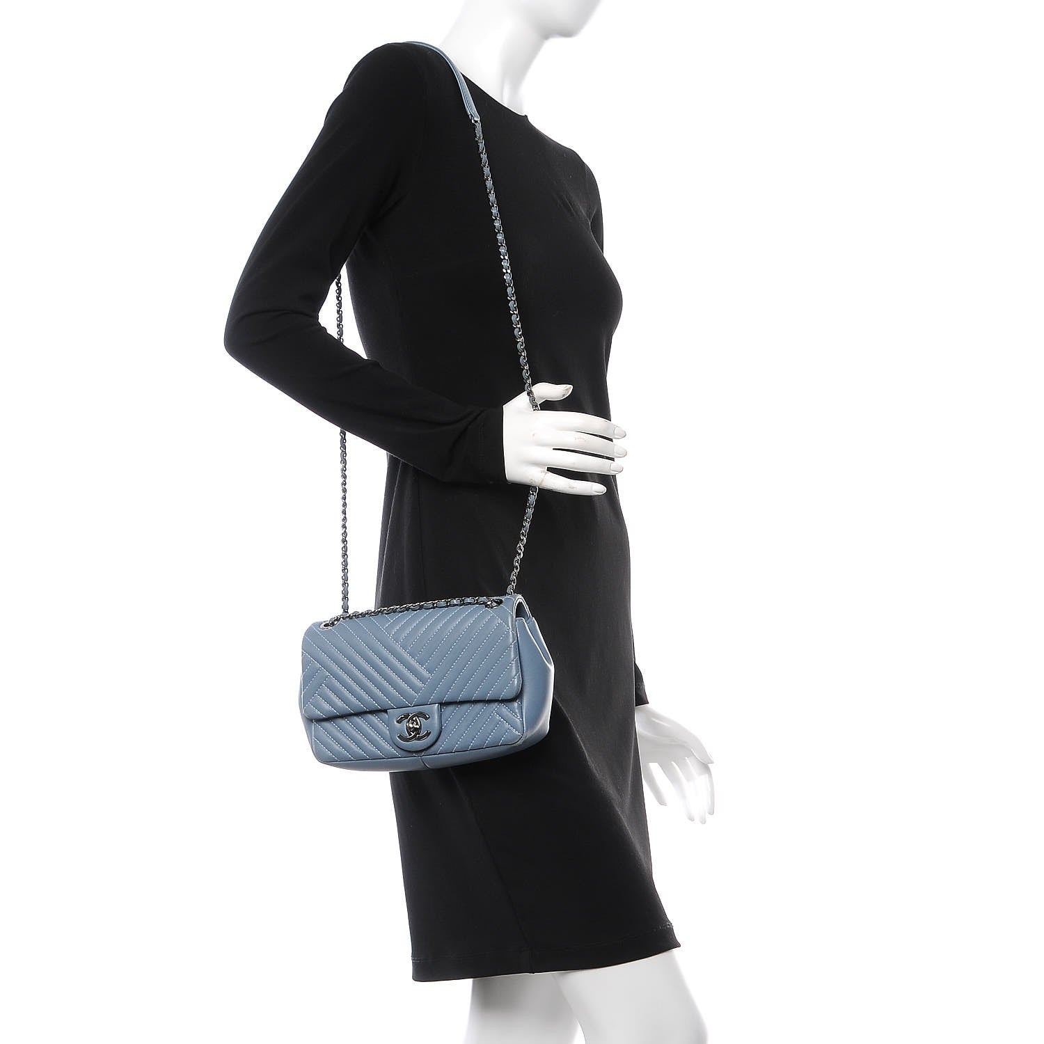 Chanel Lambskin Quilted Small CC Crossing Flap Light Blue 2 of 12