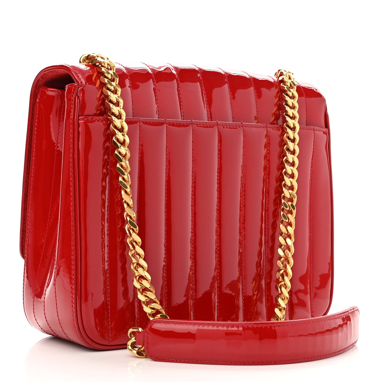 Saint Laurent Patent Matelasse Monogram Large Vicky Chain Bag Rouge Eros 3 of 14