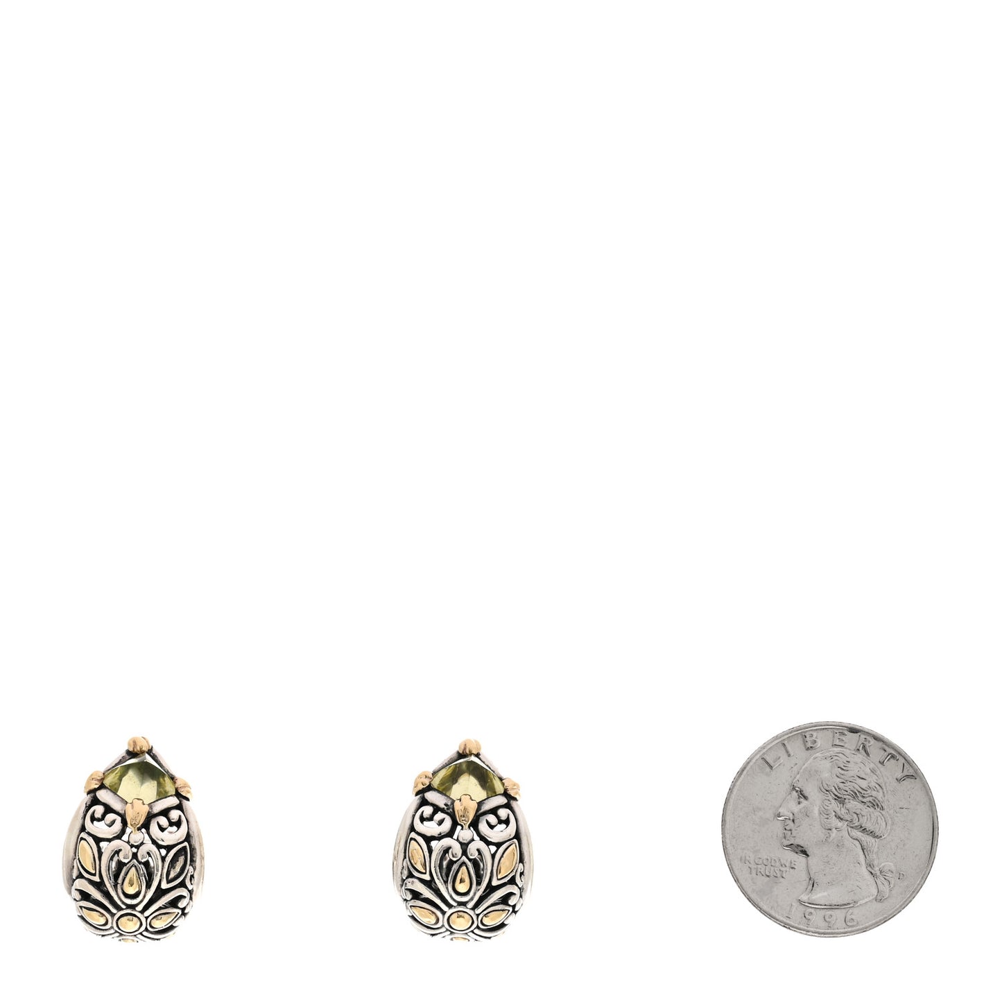 Sterling Silver 14K Yellow Gold Citrine Buddha Belly Earrings