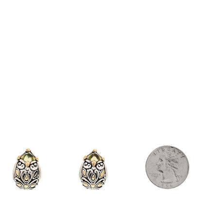 John Hardy Sterling Silver 14K Yellow Gold Citrine Buddha Belly Earrings 2 of 4