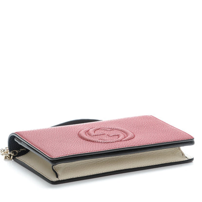 Gucci Dollar Calfskin Soho Wallet On Chain Hibiscus Red Mystic White Blue 4 of 6