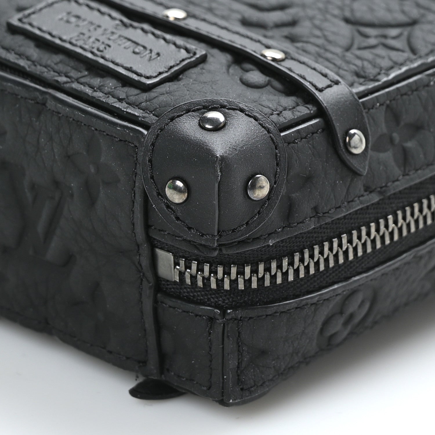 Louis Vuitton Monogram Taurillon Soft Trunk Backpack Pouch Bag Charm Key Ring Black 8 of 8