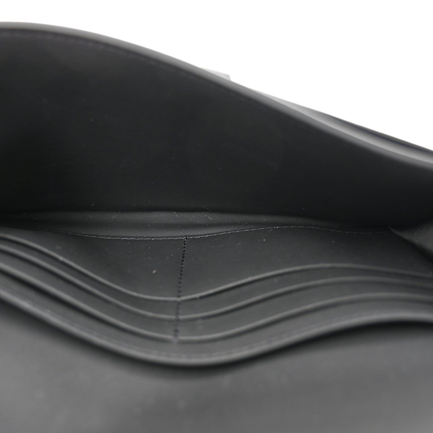 Christian Dior Ultra Matte Calfskin Saddle Chain Wallet Pouch Black 6 of 11