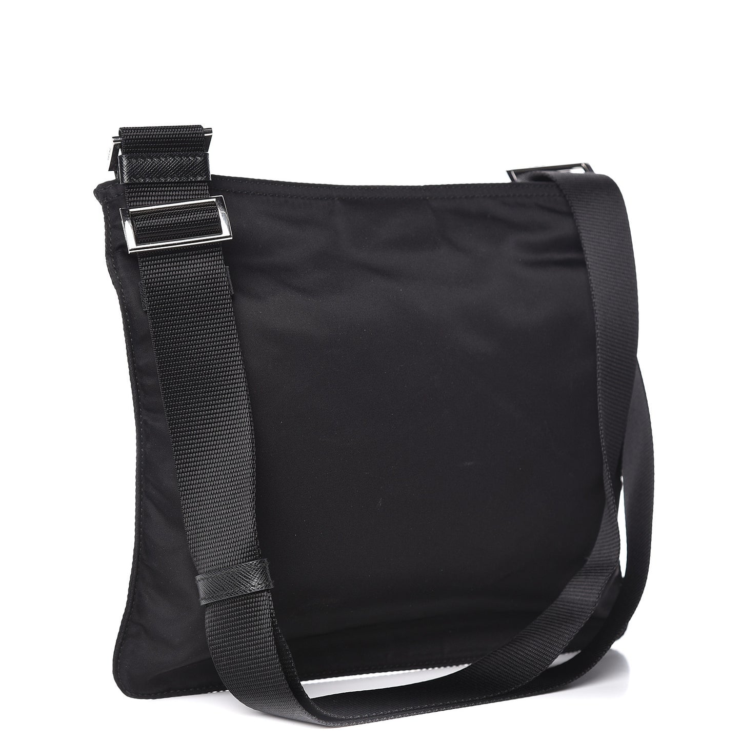 Nylon Vela Flat Messenger Bag Black