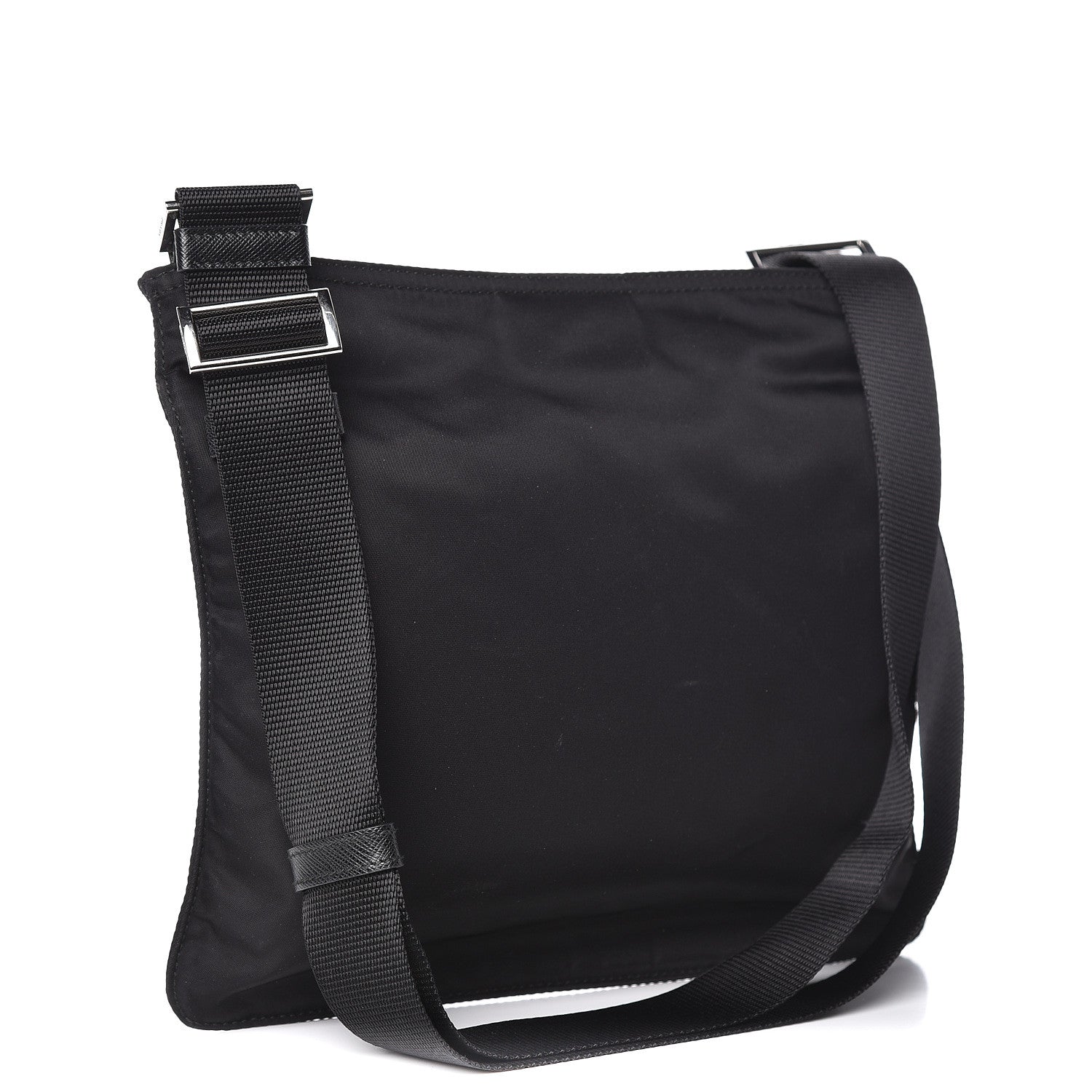 Prada Nylon Vela Flat Messenger Bag Black 3 of 9