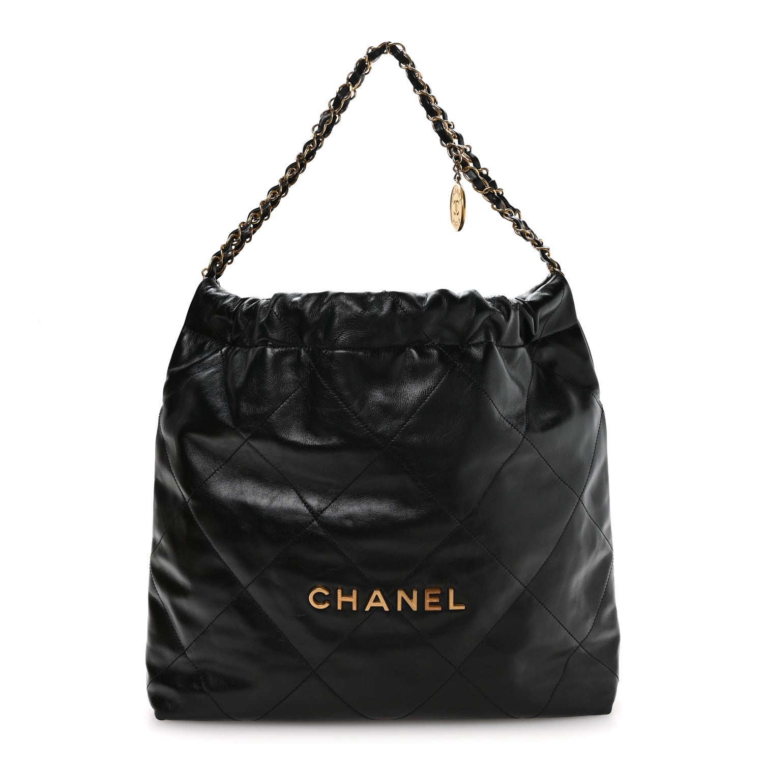 Chanel Shiny Calfskin Quilted Chanel 22 Black 1 of 10