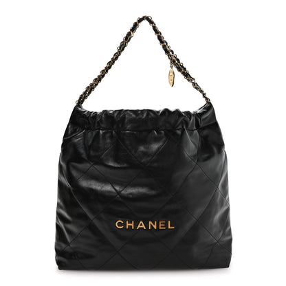 Chanel Shiny Calfskin Quilted Chanel 22 Black 1 of 10
