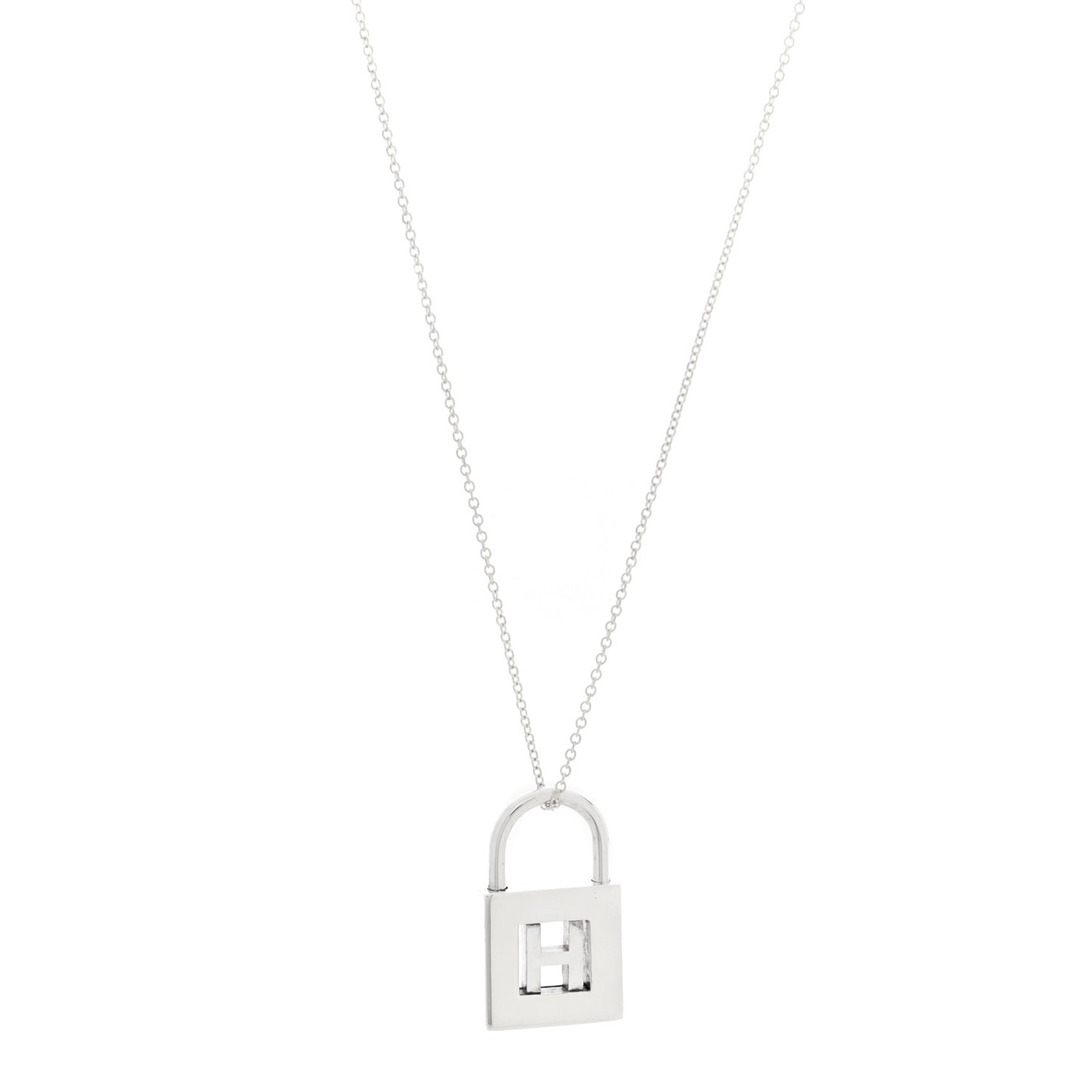 Sterling Silver Letter H Lock Charm Pendant