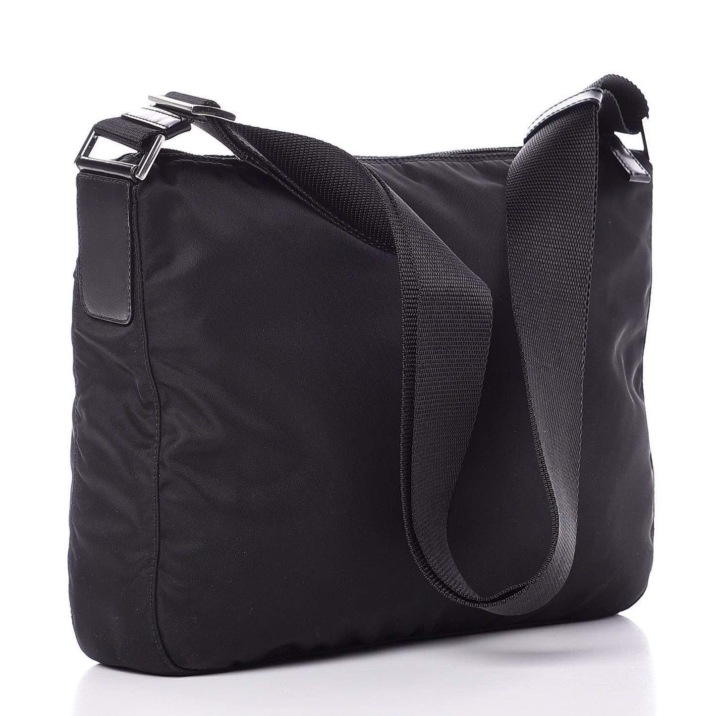 Nylon Vela Flat Messenger Bag Black