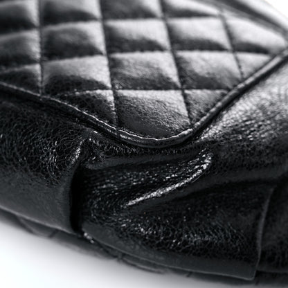 Chanel Crumpled Glazed Lambskin Quilted Waist Bag Fanny Pack Black 9 of 17