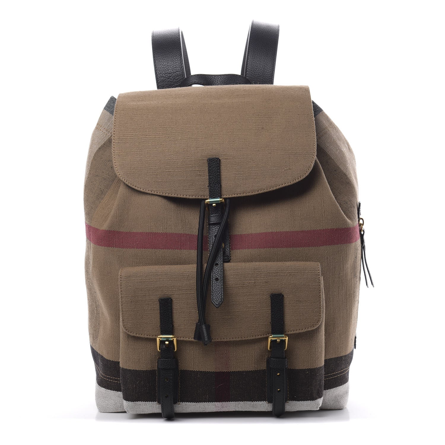 Burberry Canvas Mega Check Brookdale Backpack Black 1 of 10