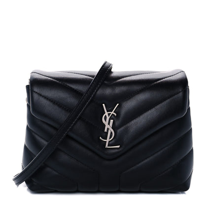 Saint Laurent Calfskin Y Quilted Monogram Toy Loulou Crossbody Bag Black 1 of 14