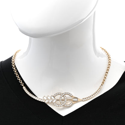 Chanel Crystal CC Arrow Necklace Gold 2 of 7