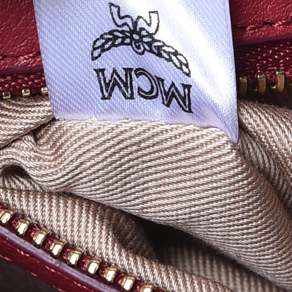 MCM Calfskin Ottomar Monogram Medium Millie Crossbody Bag Ruby Red 8 of 8