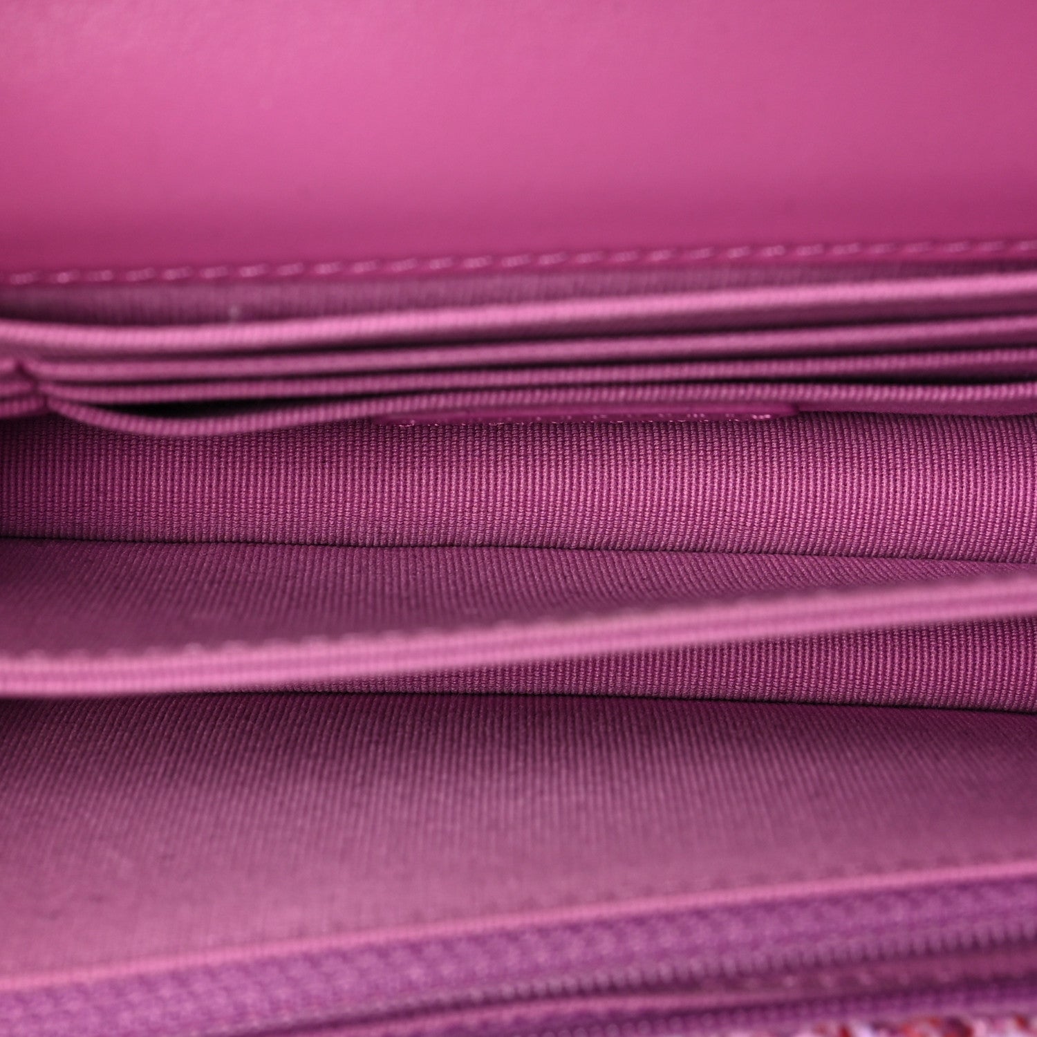 Chanel Tweed Enamel Quilted Pending CC Mini Wallet On Chain WOC Pink Purple 5 of 8