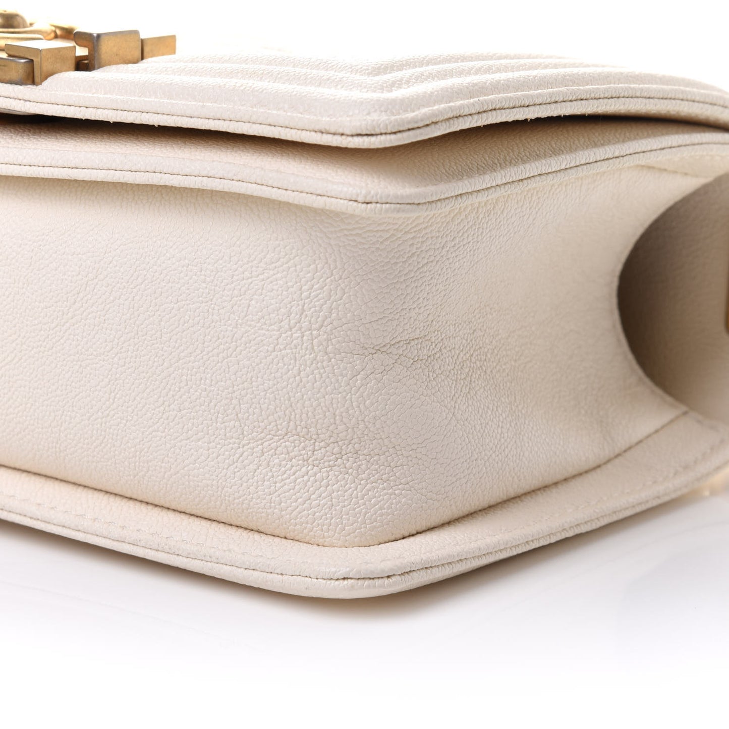 Caviar Quilted Small Boy Flap White