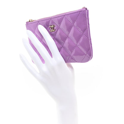 Chanel Patent Quilted Small Cosmetic Case Purple 2 of 8