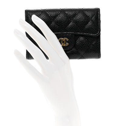Chanel Caviar Quilted Flap Card Holder Wallet Black 2 of 8