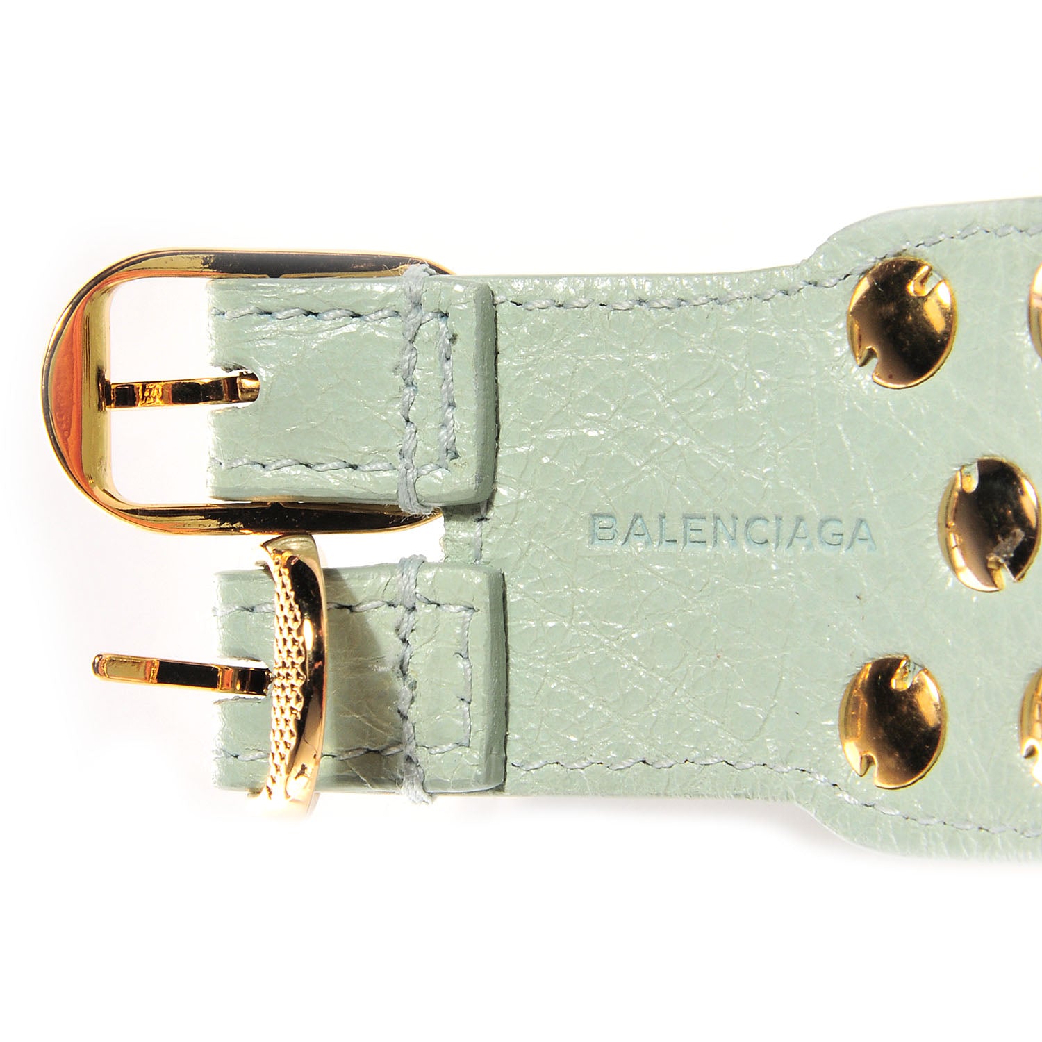 Balenciaga Agneau Arena Three Row Giant Gold Bracelet Vert Jade 6 of 6