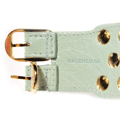 Balenciaga Agneau Arena Three Row Giant Gold Bracelet Vert Jade 6 of 6
