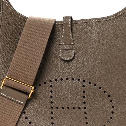 Hermes Taurillon Clemence Evelyne III PM Etoupe 8 of 10