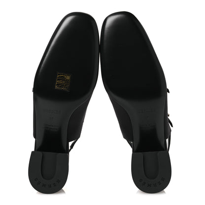 Hermes Satin Rhinestone Jackie 50 Pumps 37 Black 7 of 11