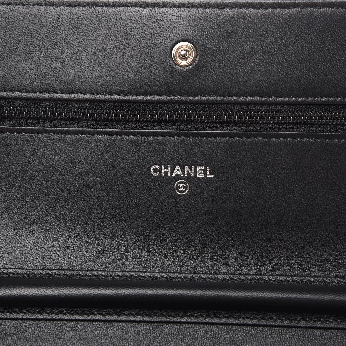 Lambskin Chevron Quilted Wallet On Chain WOC So Black