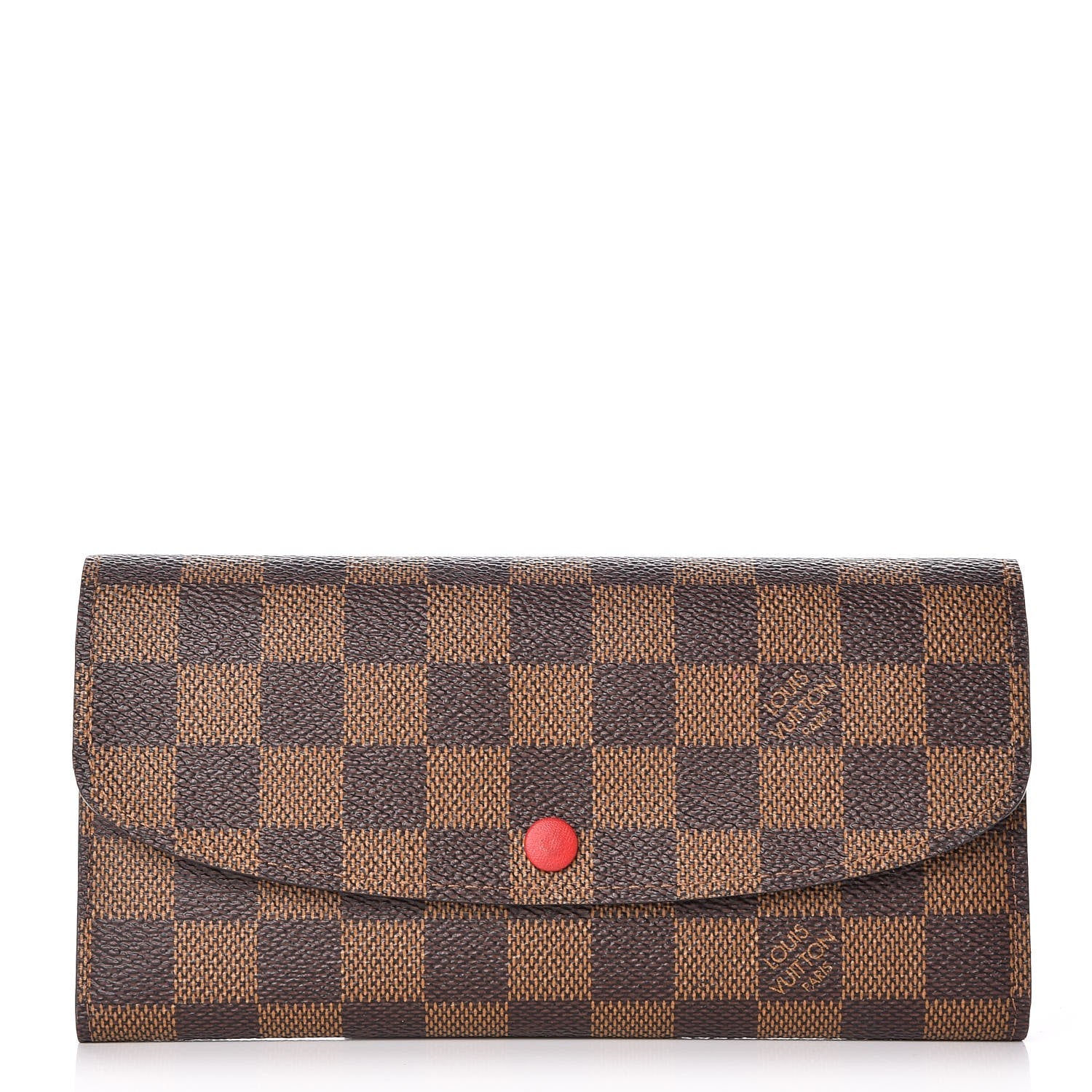 Louis Vuitton Damier Ebene Emilie Wallet Red 1 of 7