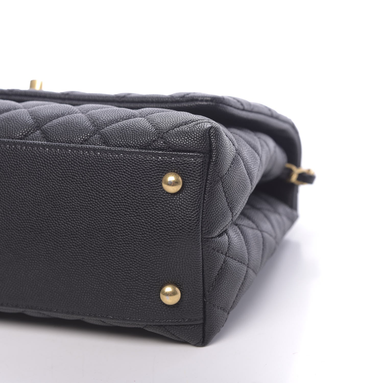 Chanel Caviar Lizard Embossed Quilted Small Coco Handle Flap Black 9 of 11