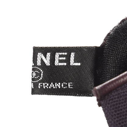 Chanel Silk Lambskin Knit CC Gloves 7.5 Dark Purple 5 of 7