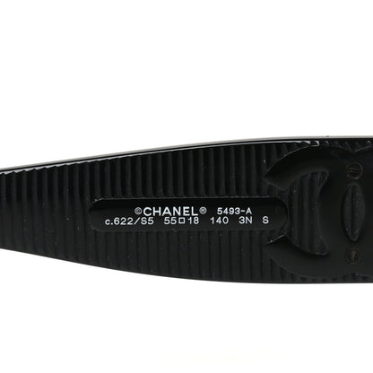 Chanel Acetate Rectangle Sunglasses 5493-A Black Brown 5 of 7