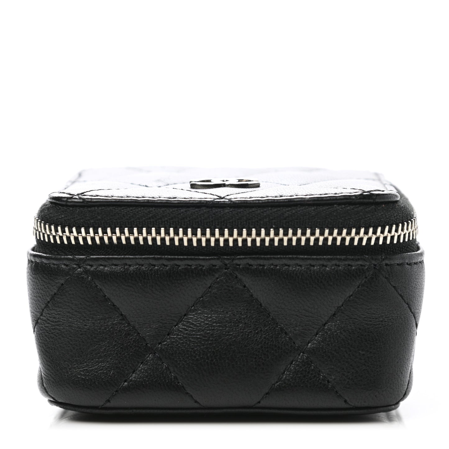 Lambskin Quilted Jewelry Travel Case Black
