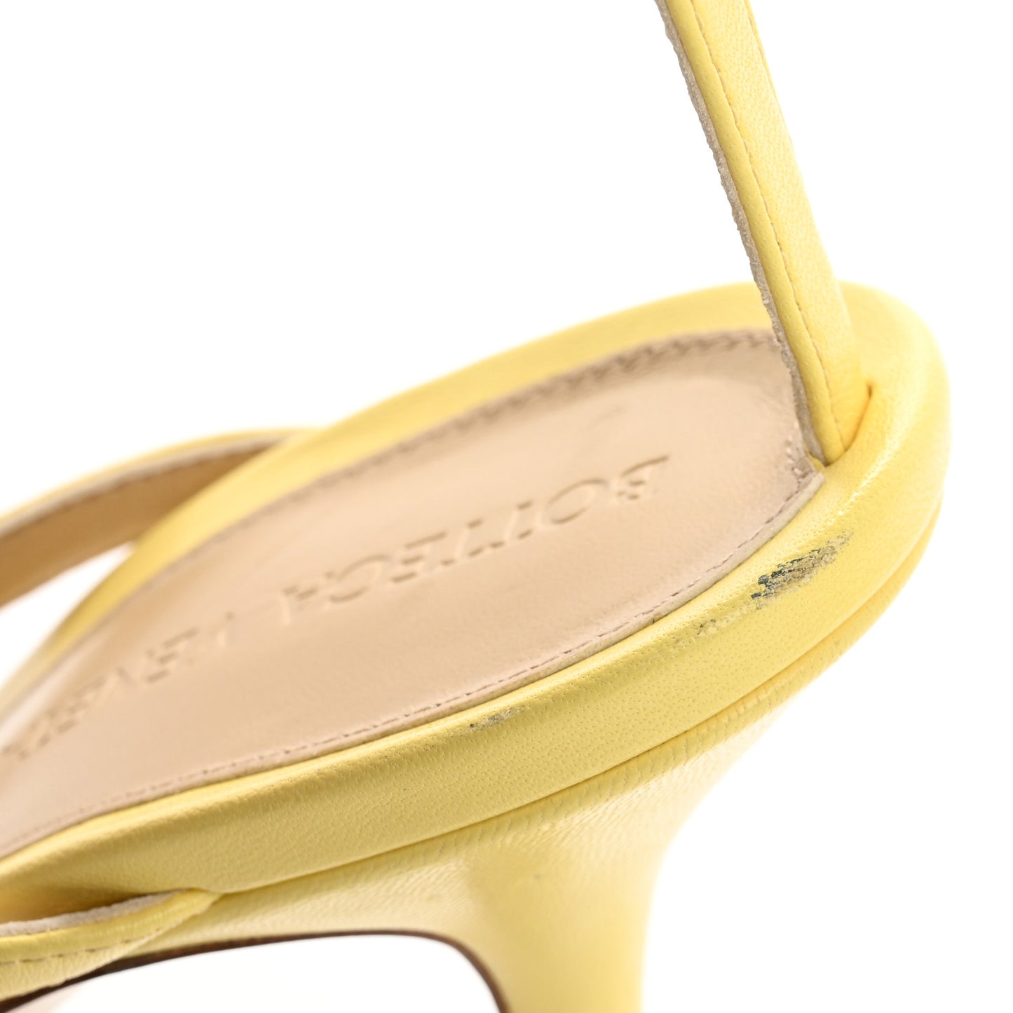 Lambskin Stretch Multi Strap 90mm Sandals 38 Lemonade