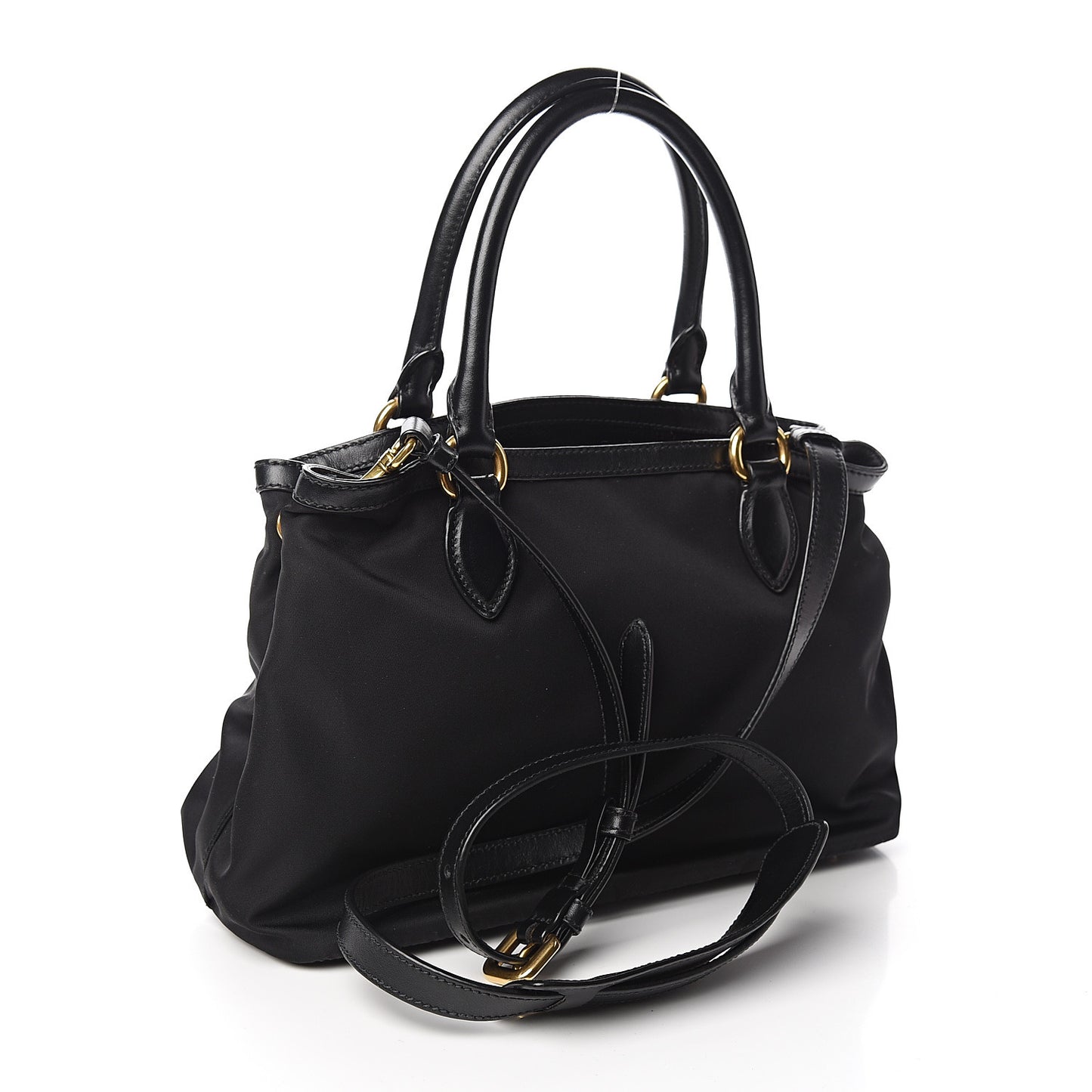 Tessuto Nylon Soft Calf Tote Black