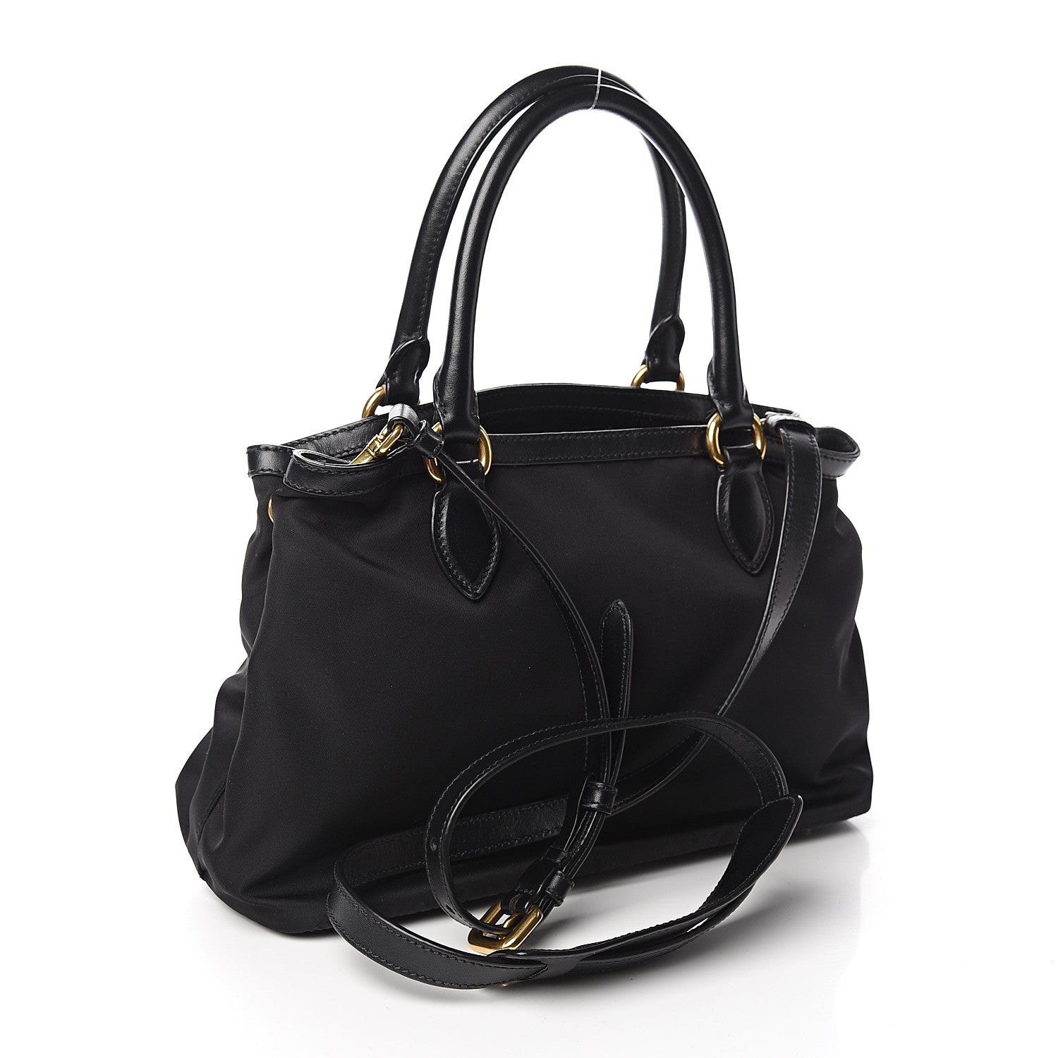 Prada Tessuto Nylon Soft Calf Tote Black 2 of 8