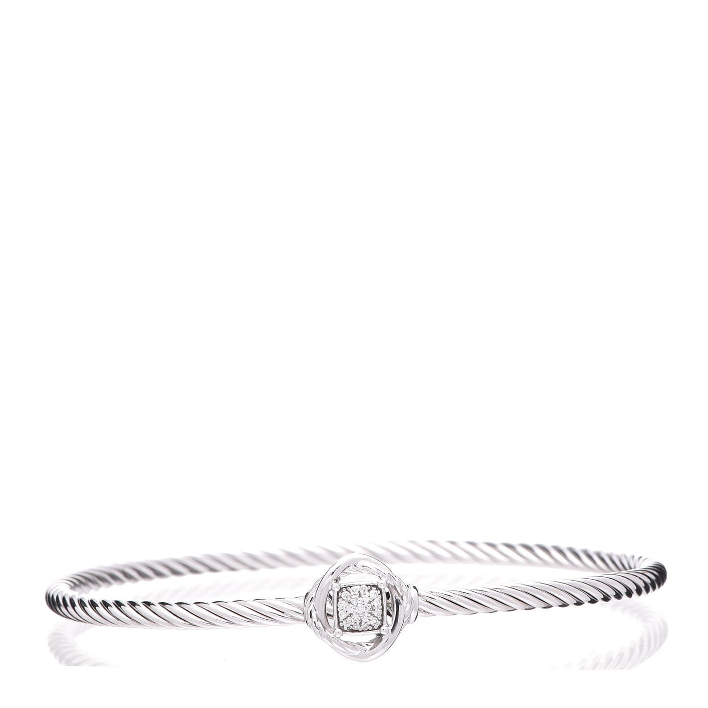 Sterling Silver Diamond 3mm Infinity Bracelet