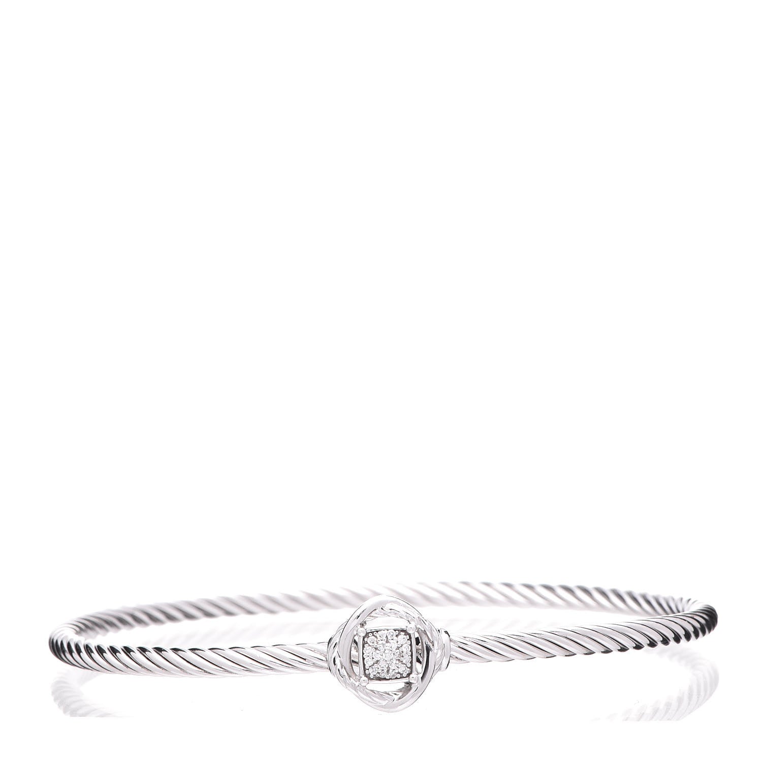 David Yurman Sterling Silver Diamond 3mm Infinity Bracelet 1 of 6