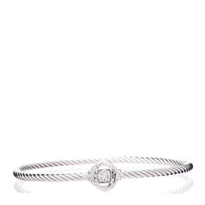 David Yurman Sterling Silver Diamond 3mm Infinity Bracelet 1 of 6